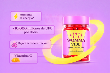 VIBE ENERGY (EQUILIBRIO EMOCIONAL + ENERGÍA , COMBATE EL SPM) Contiene 60 cápsulas